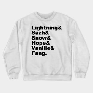 Final Fantasy 13 Characters (Black Text) Crewneck Sweatshirt